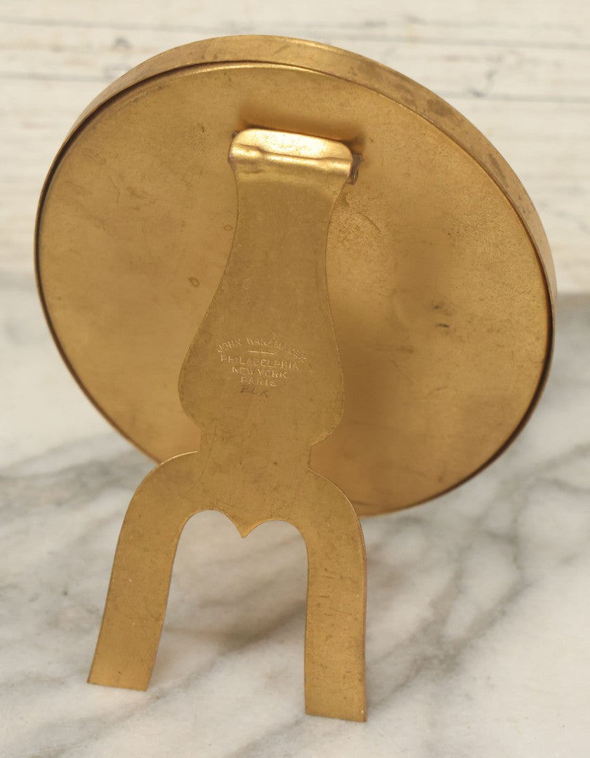 Lot 127 - Antique Framed Portrait Photo Of A Pretty Young Smiling Woman In A Brass Frame By John Wanamaker, 4-1/4" x 5-5/8"