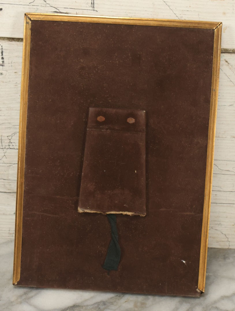 Lot 128 - Vintage Framed Photograph Of A Little Girl And Her Stuffed Bear Plush Toy, Loring Photographer, 1947,  7-1/4" x 10-1/4", Note Frame Kickstand Damage