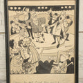 Lot 131 - Vintage Hand Drawn Original Political Cartoon Lampooning Maryland Politics, Featuring The Likenesses Of Governor J. Millard Tawes, Daniel Brewster, John A. Small, Thomas B. Miller, And John K. Bos, Circa 1960s, In Frame, 11-3/4" x 14-5/8"