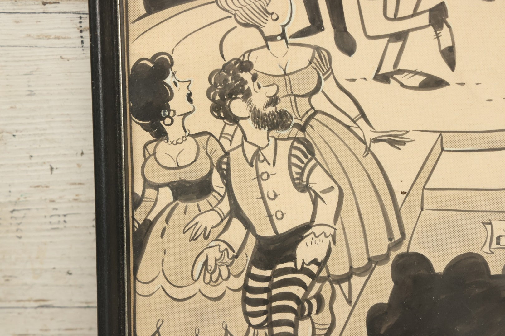 Lot 131 - Vintage Hand Drawn Original Political Cartoon Lampooning Maryland Politics, Featuring The Likenesses Of Governor J. Millard Tawes, Daniel Brewster, John A. Small, Thomas B. Miller, And John K. Bos, Circa 1960s, In Frame, 11-3/4" x 14-5/8"