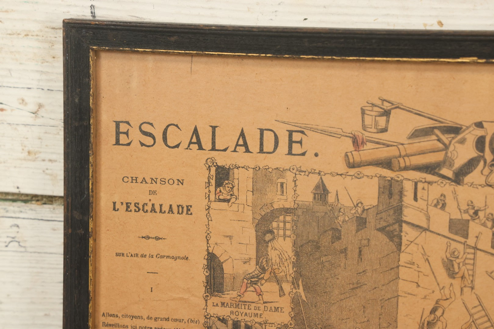 Lot 132 - Antique Hand Colored Historical Print Depicting The Geneva Escalade Attack Of 1602, By Imagerie D'Épinal Printing House, France