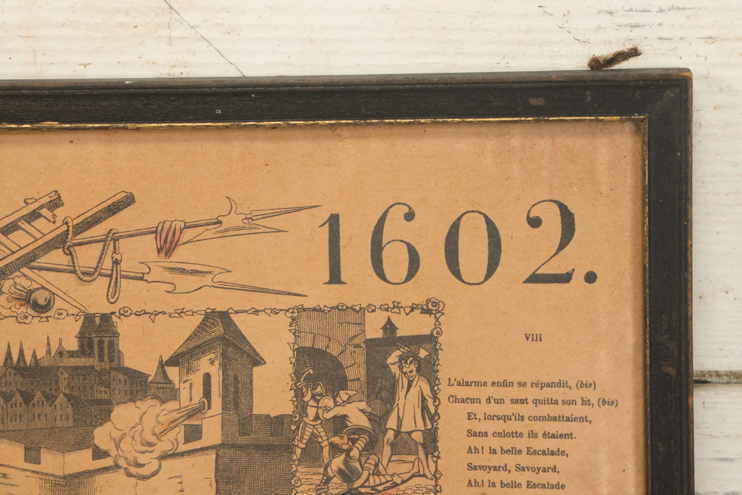 Lot 132 - Antique Hand Colored Historical Print Depicting The Geneva Escalade Attack Of 1602, By Imagerie D'Épinal Printing House, France