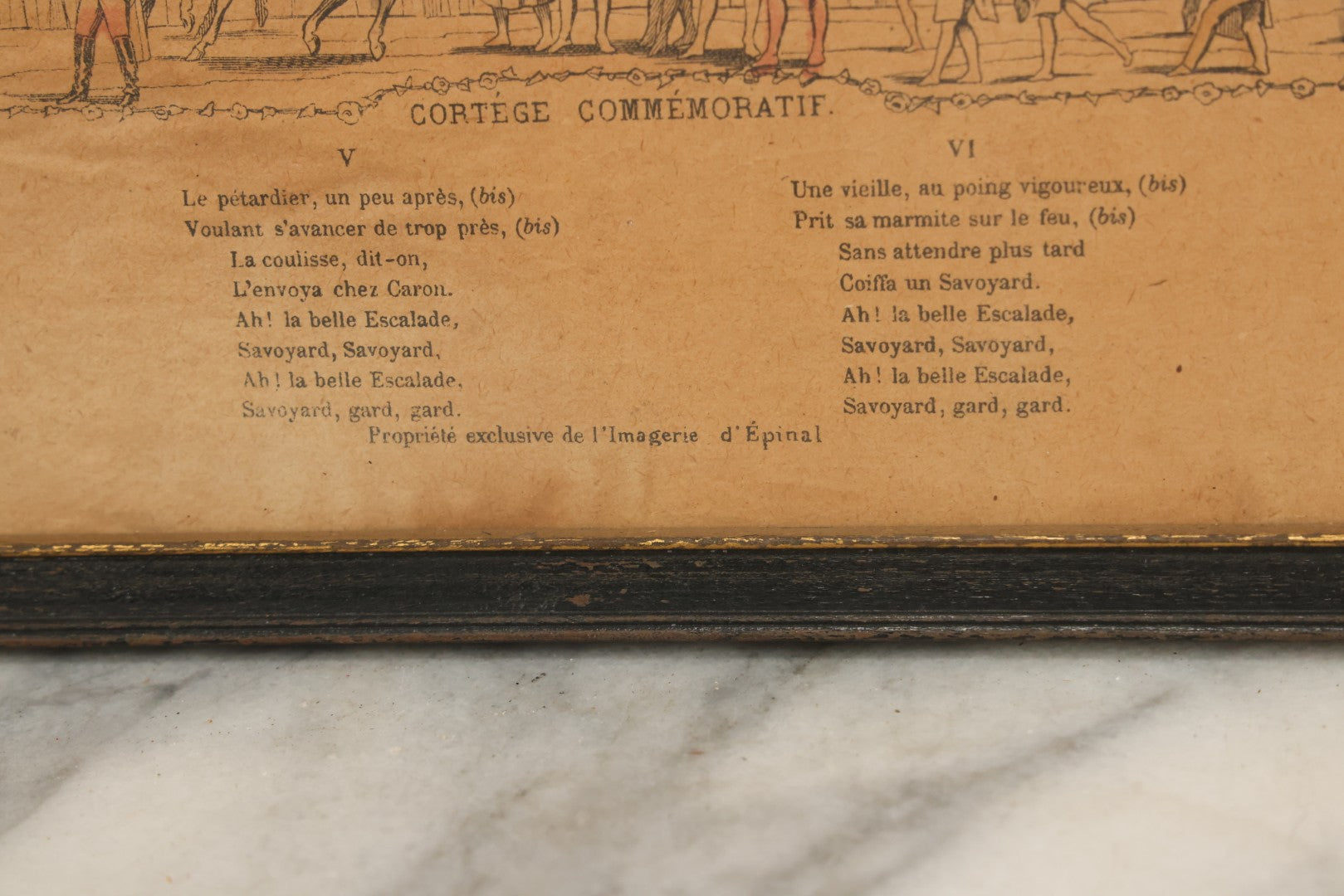 Lot 132 - Antique Hand Colored Historical Print Depicting The Geneva Escalade Attack Of 1602, By Imagerie D'Épinal Printing House, France