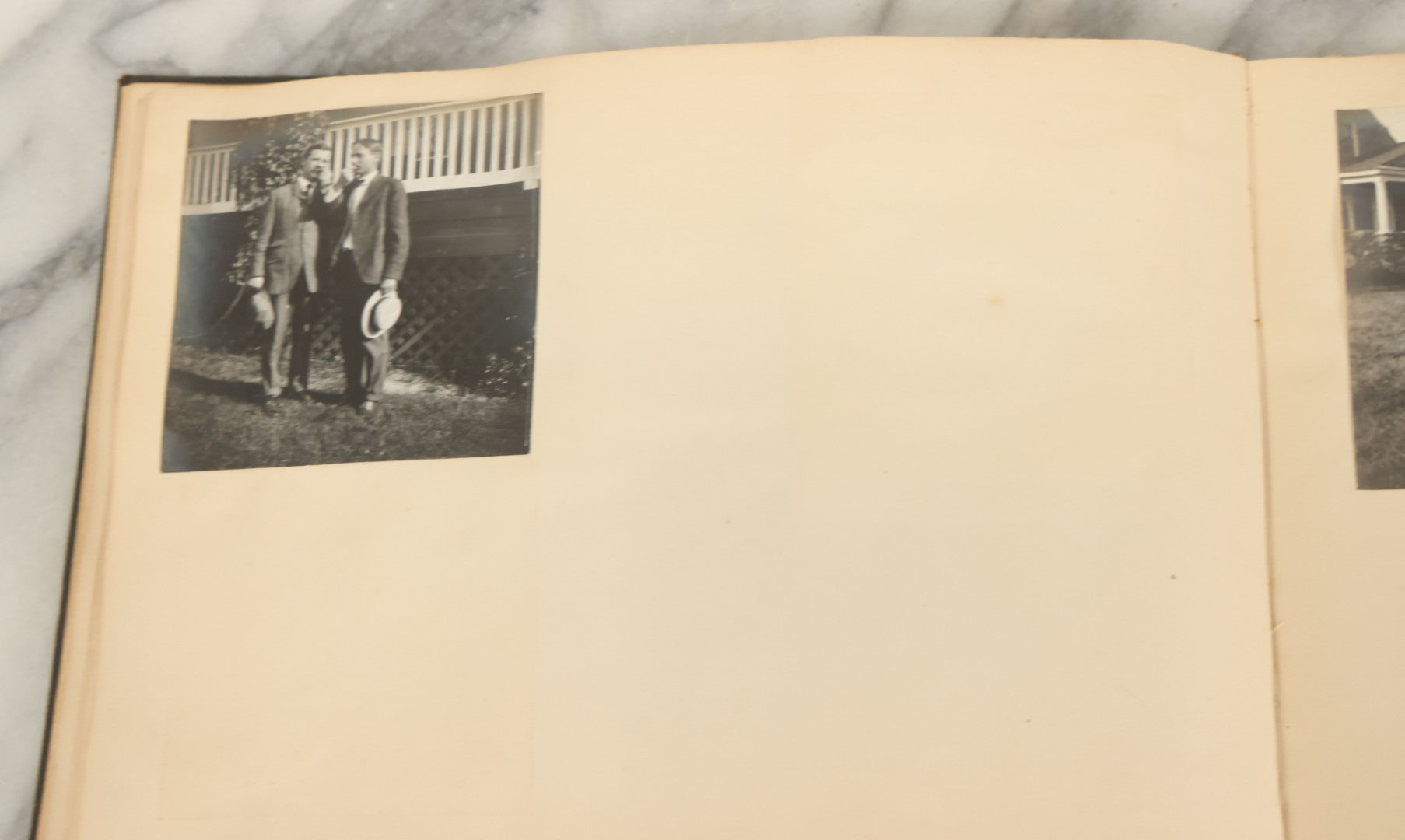 Lot 134 - Antique Black Photo Album With Many Snapshot Photographs, Including Of Boats, Ships, Interior Victorian Homes, Dogs, Young Folks Goofing Around, Etc., Circa 1900-1905 (All Pages Pictured)