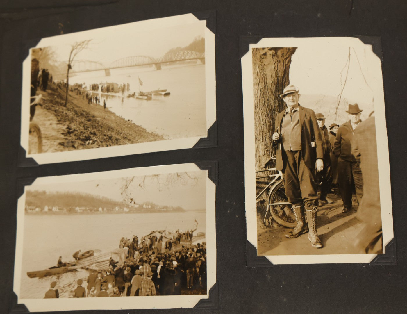 Lot 135 - Vintage Brown Photo Album With Detached Cover And Many Snapshot Photographs Including Gravestones, Houses, Churches, In And Around Nashua New Hampshire, Circa 1935 (All Pages Pictured)