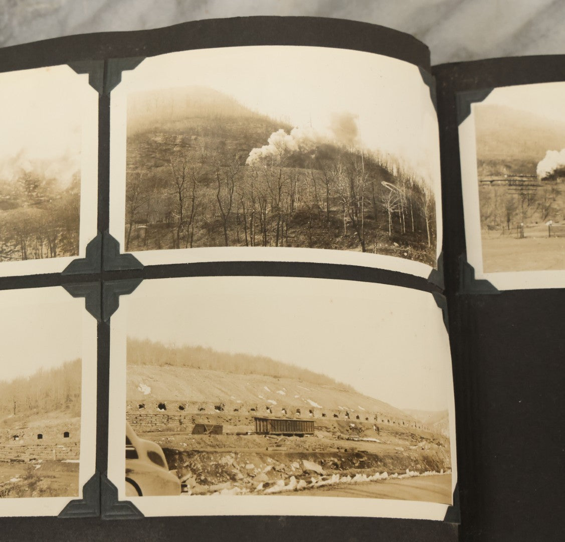 Lot 135 - Vintage Brown Photo Album With Detached Cover And Many Snapshot Photographs Including Gravestones, Houses, Churches, In And Around Nashua New Hampshire, Circa 1935 (All Pages Pictured)