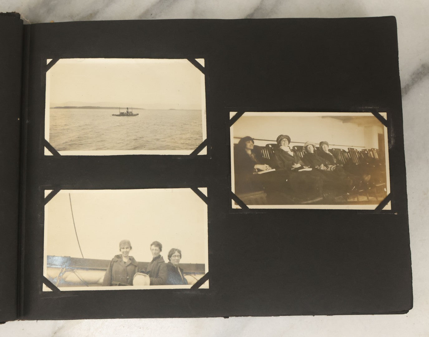 Lot 136 - Antique Black Photo Album With Detached Cover And Many Snapshot Photographs Of A Trip To Europe, Italy, Etc., Including Photos Of Ruins, Circa 1920s (All Pages Pictured) 