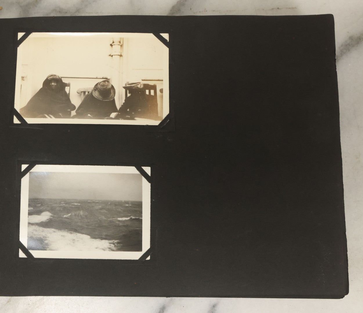 Lot 136 - Antique Black Photo Album With Detached Cover And Many Snapshot Photographs Of A Trip To Europe, Italy, Etc., Including Photos Of Ruins, Circa 1920s (All Pages Pictured) 