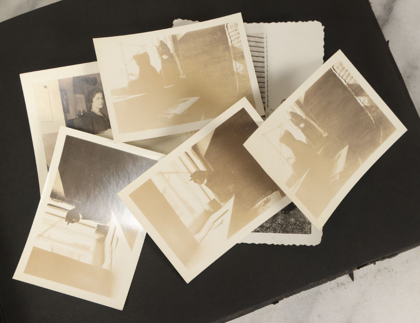 Lot 136 - Antique Black Photo Album With Detached Cover And Many Snapshot Photographs Of A Trip To Europe, Italy, Etc., Including Photos Of Ruins, Circa 1920s (All Pages Pictured) 