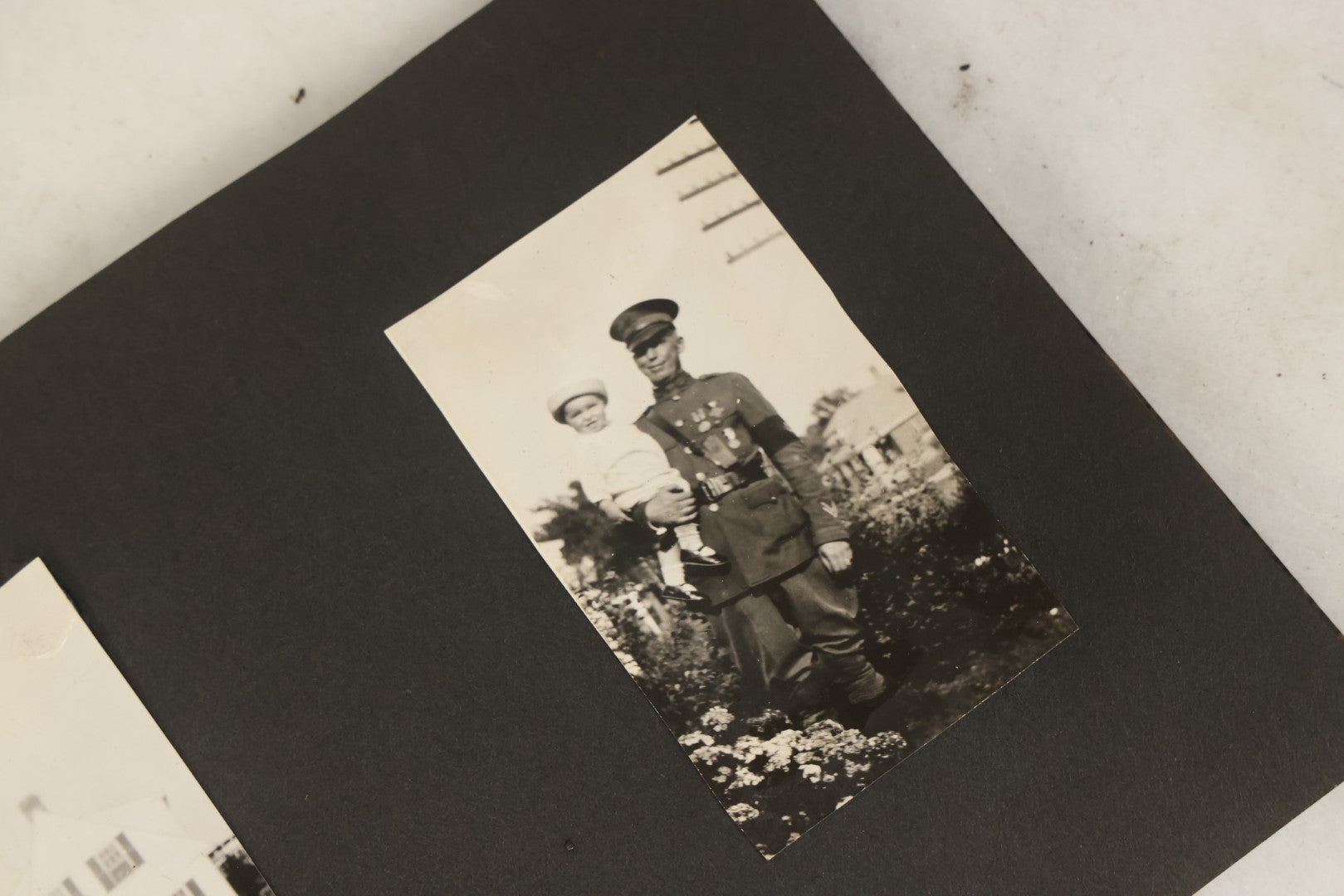 Lot 137 - Vintage Photo Album With Boat On Cover With Photos Of A Young Toddler Boy At Play, With Family, Etc., Including Photos With Military Officer, Circa 1930s - 1940s (All Pages Pictured)