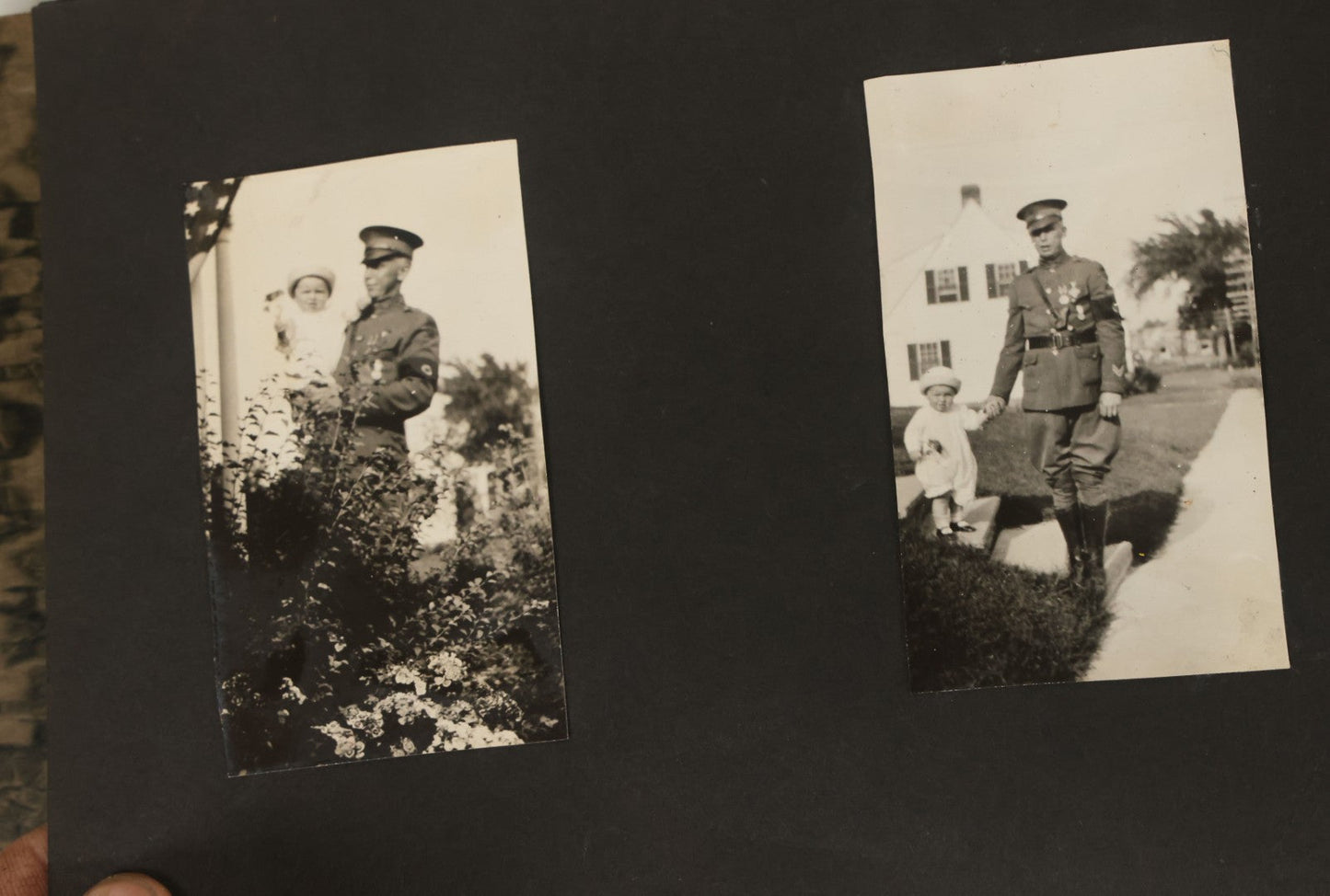 Lot 137 - Vintage Photo Album With Boat On Cover With Photos Of A Young Toddler Boy At Play, With Family, Etc., Including Photos With Military Officer, Circa 1930s - 1940s (All Pages Pictured)