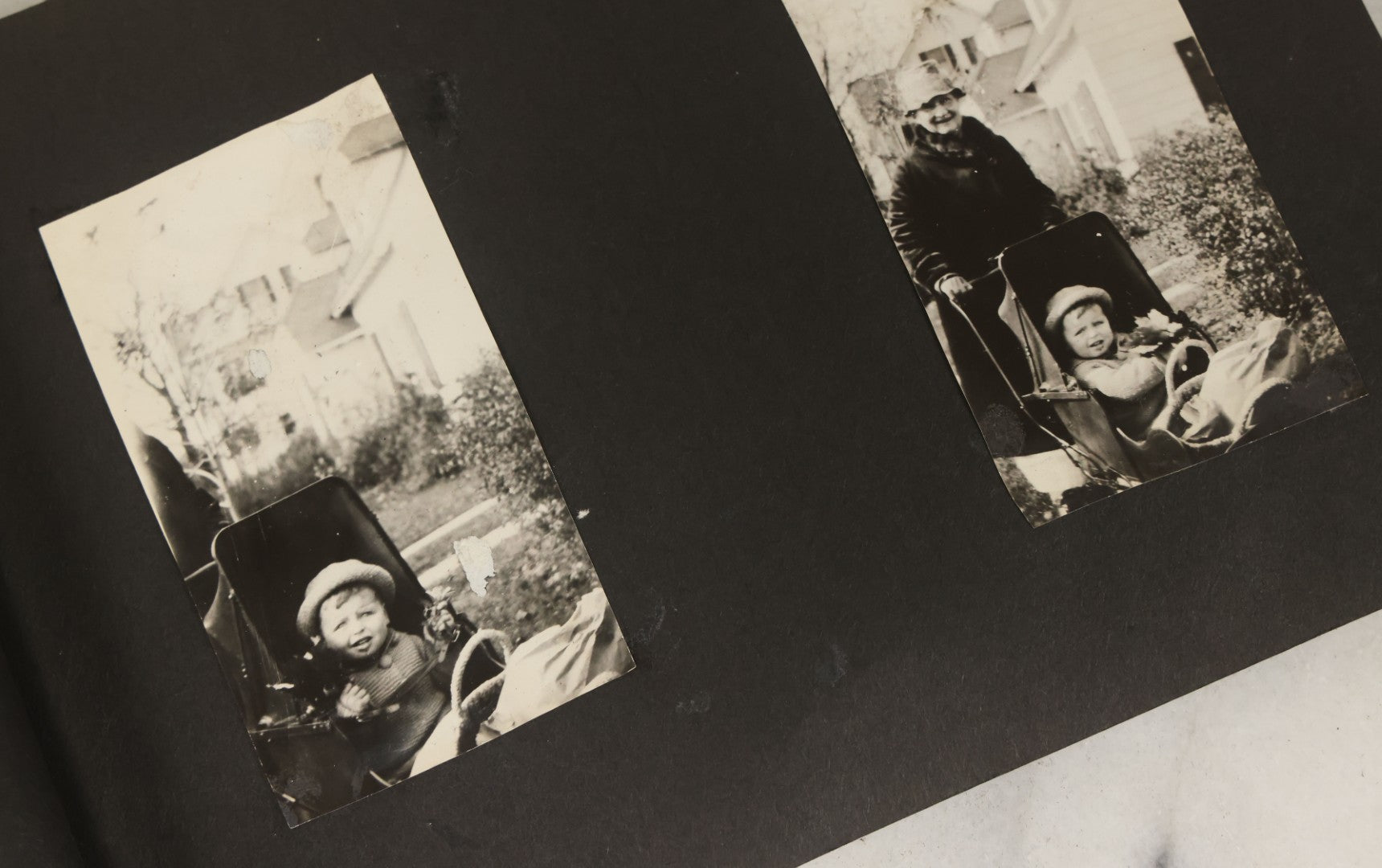 Lot 137 - Vintage Photo Album With Boat On Cover With Photos Of A Young Toddler Boy At Play, With Family, Etc., Including Photos With Military Officer, Circa 1930s - 1940s (All Pages Pictured)