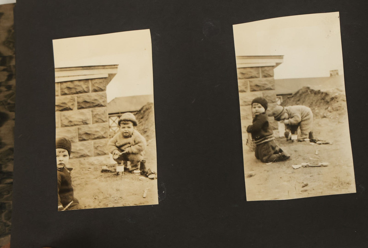 Lot 137 - Vintage Photo Album With Boat On Cover With Photos Of A Young Toddler Boy At Play, With Family, Etc., Including Photos With Military Officer, Circa 1930s - 1940s (All Pages Pictured)