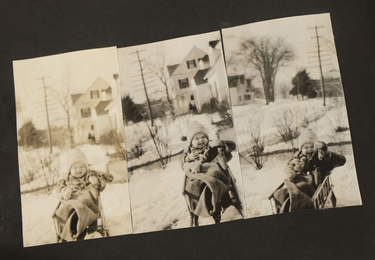 Lot 137 - Vintage Photo Album With Boat On Cover With Photos Of A Young Toddler Boy At Play, With Family, Etc., Including Photos With Military Officer, Circa 1930s - 1940s (All Pages Pictured)