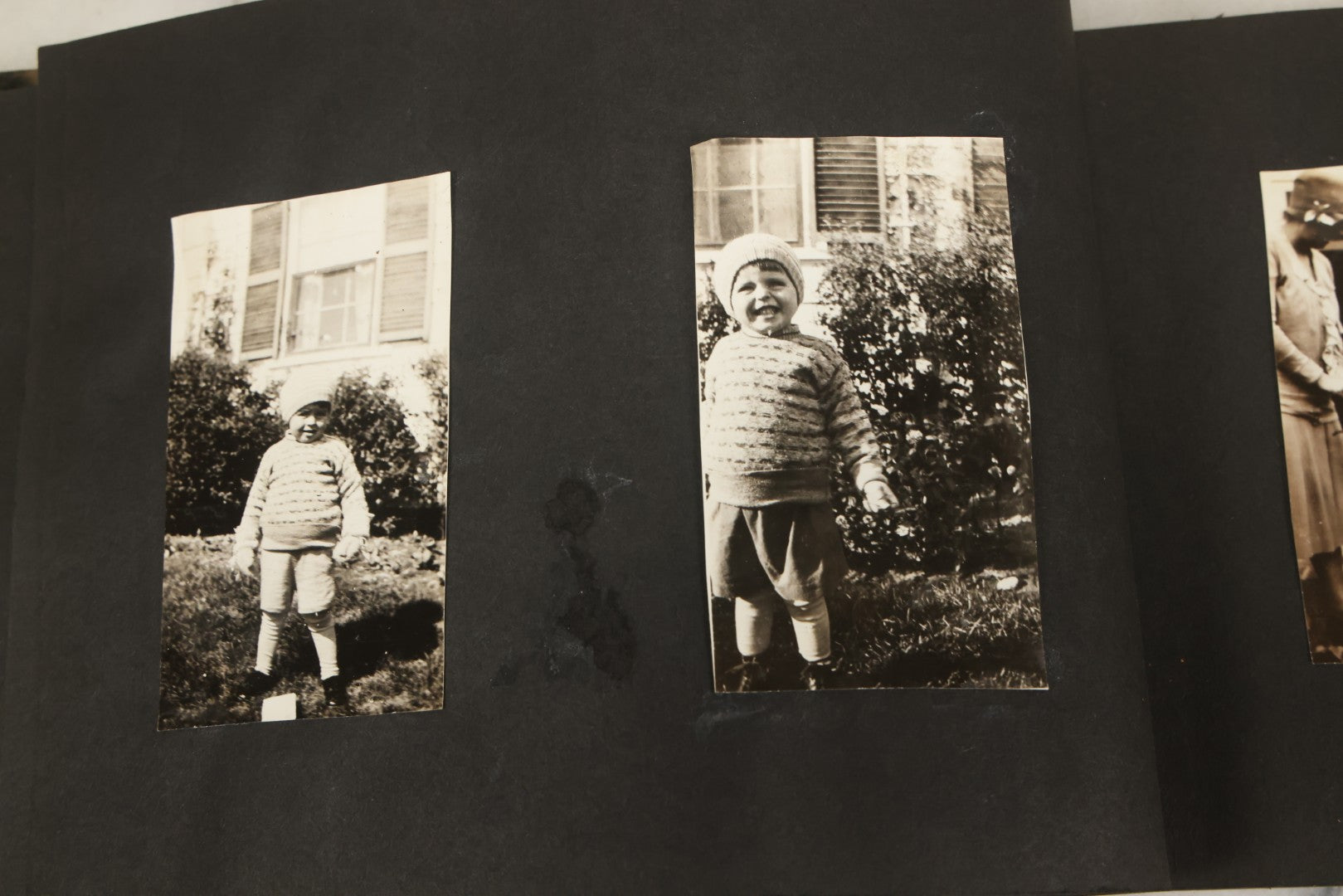Lot 137 - Vintage Photo Album With Boat On Cover With Photos Of A Young Toddler Boy At Play, With Family, Etc., Including Photos With Military Officer, Circa 1930s - 1940s (All Pages Pictured)