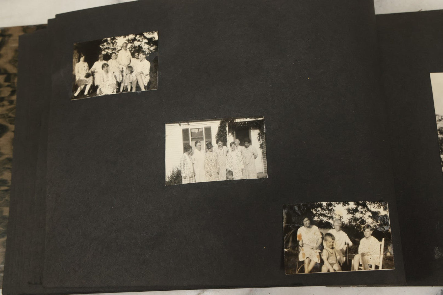 Lot 137 - Vintage Photo Album With Boat On Cover With Photos Of A Young Toddler Boy At Play, With Family, Etc., Including Photos With Military Officer, Circa 1930s - 1940s (All Pages Pictured)