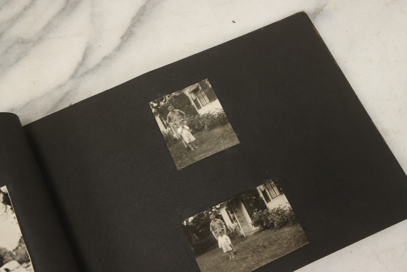 Lot 137 - Vintage Photo Album With Boat On Cover With Photos Of A Young Toddler Boy At Play, With Family, Etc., Including Photos With Military Officer, Circa 1930s - 1940s (All Pages Pictured)