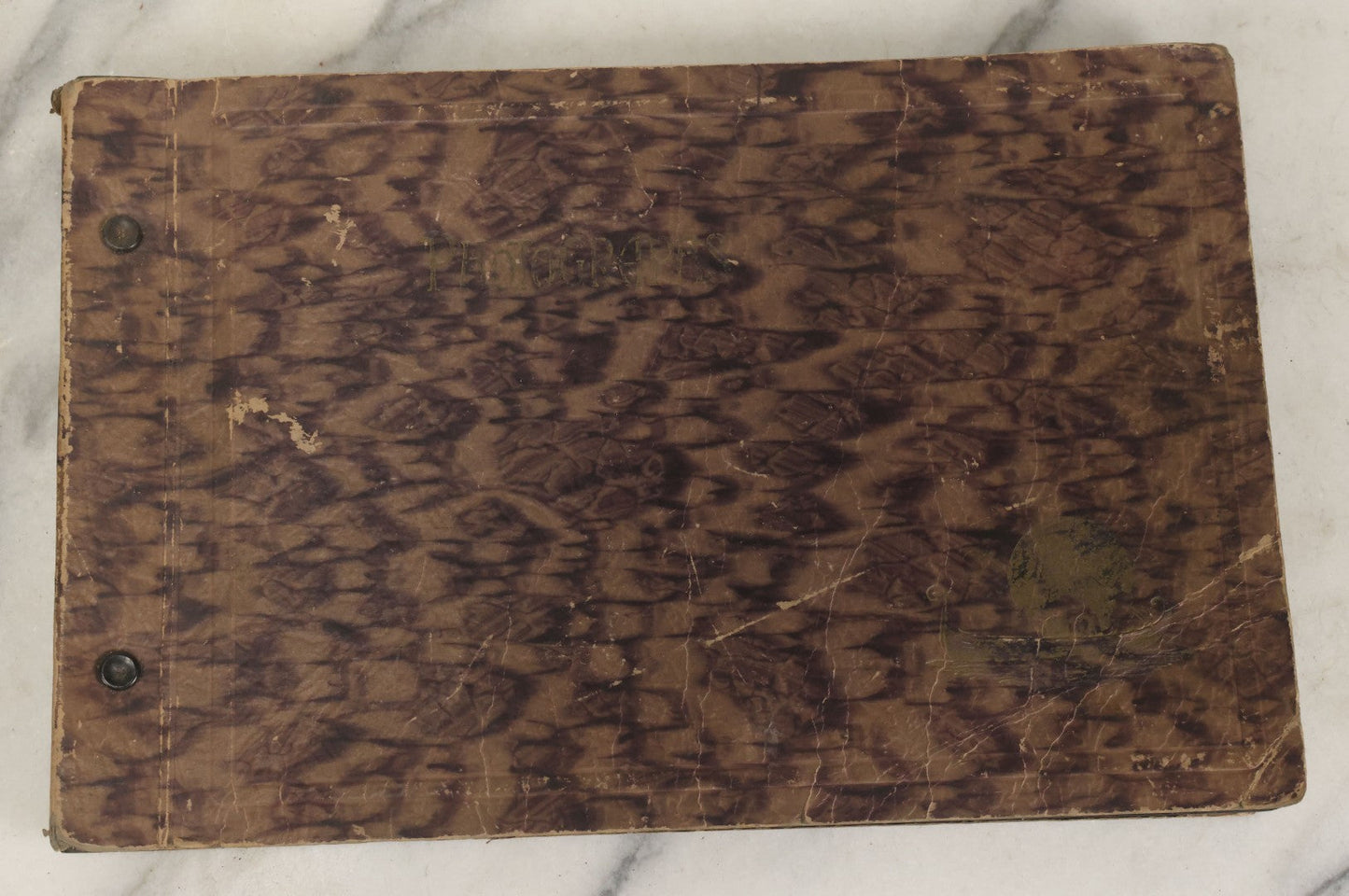 Lot 138 - Antique Brown Photo Album With Mostly Real Photo Postcards R.P.P.C. And Cyanotypes, Including First Communion Photos And More (All Pages Pictured)