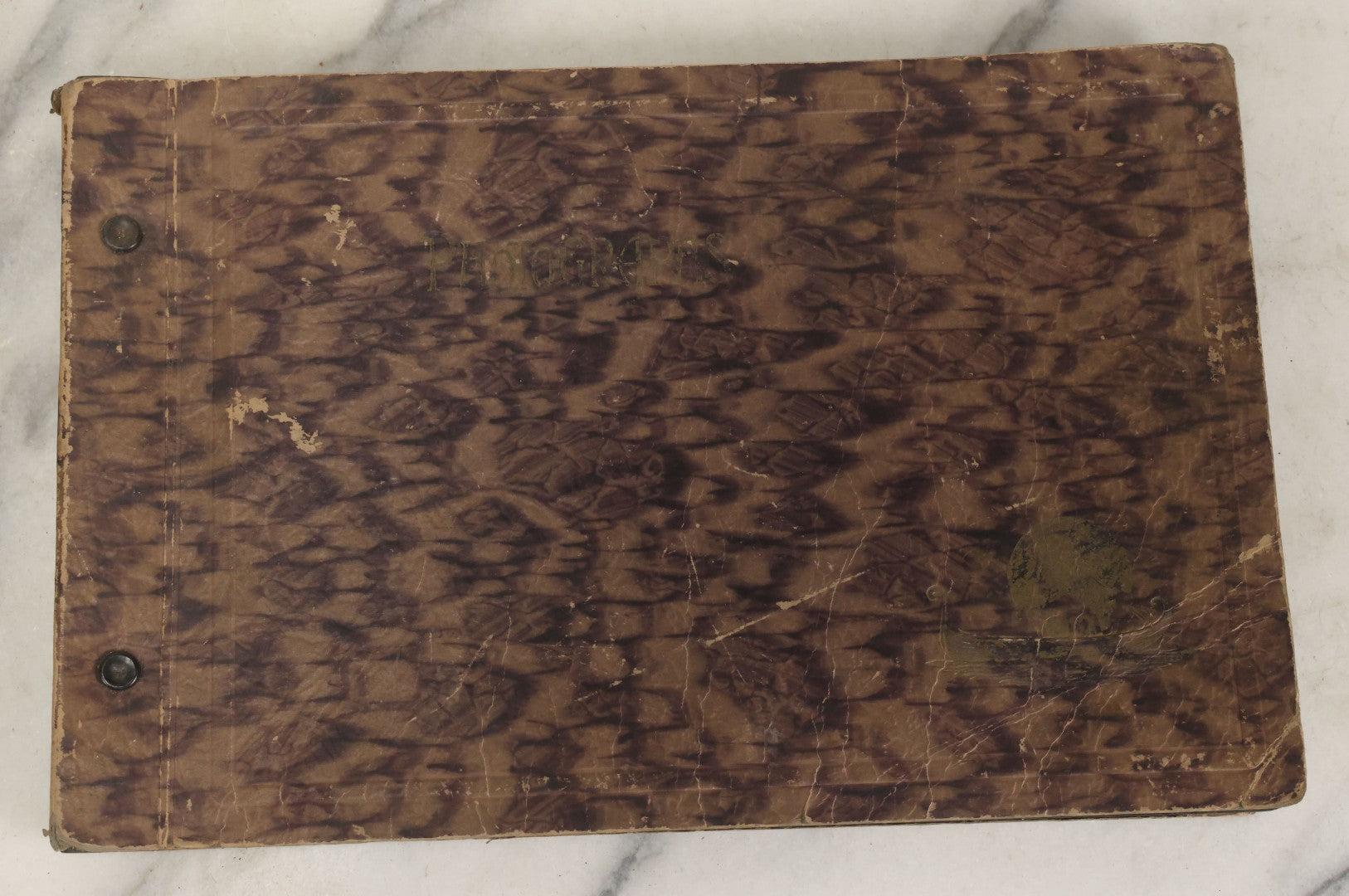 Lot 138 - Antique Brown Photo Album With Mostly Real Photo Postcards R.P.P.C. And Cyanotypes, Including First Communion Photos And More (All Pages Pictured)