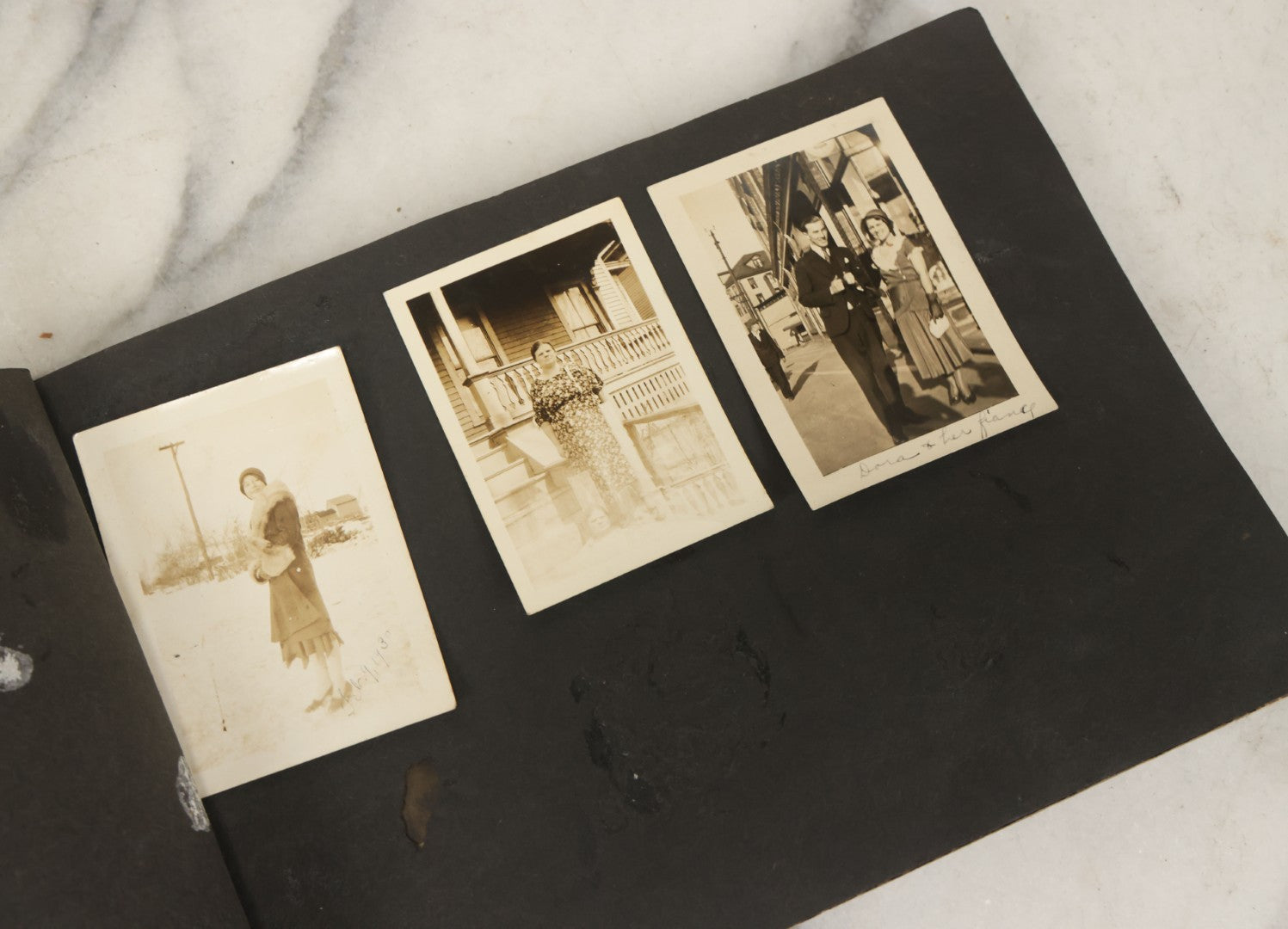 Lot 138 - Antique Brown Photo Album With Mostly Real Photo Postcards R.P.P.C. And Cyanotypes, Including First Communion Photos And More (All Pages Pictured)