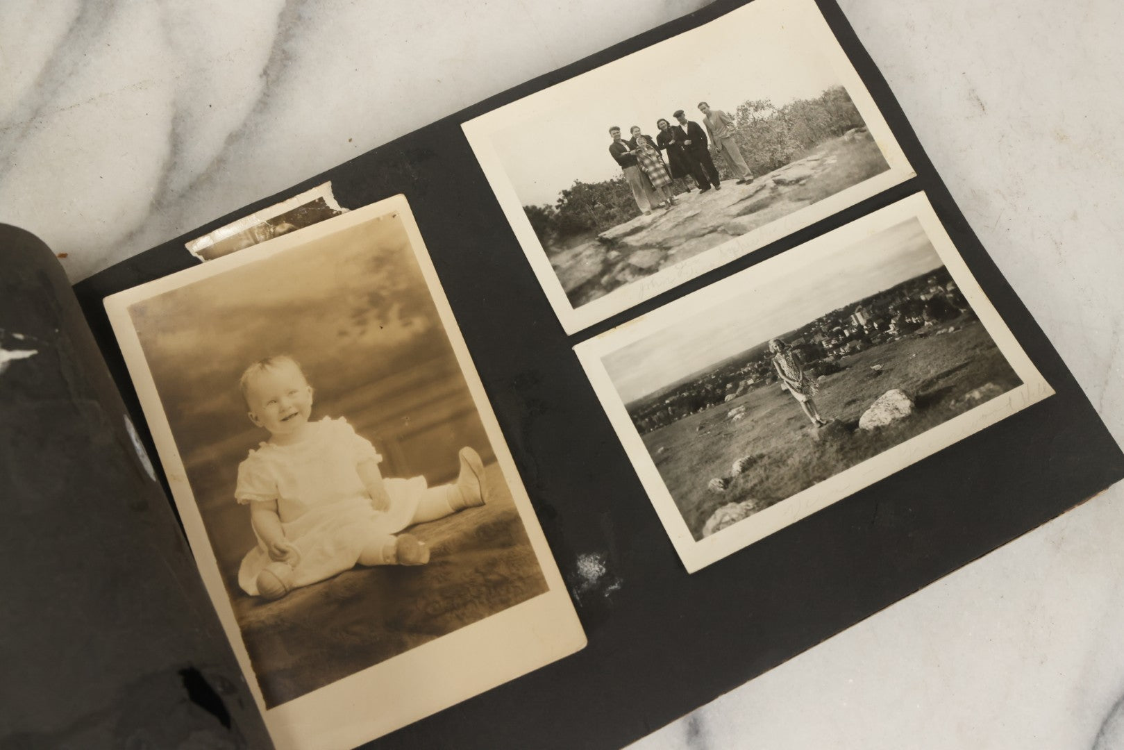Lot 138 - Antique Brown Photo Album With Mostly Real Photo Postcards R.P.P.C. And Cyanotypes, Including First Communion Photos And More (All Pages Pictured)