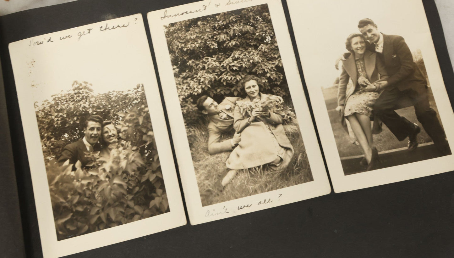 Lot 138 - Antique Brown Photo Album With Mostly Real Photo Postcards R.P.P.C. And Cyanotypes, Including First Communion Photos And More (All Pages Pictured)