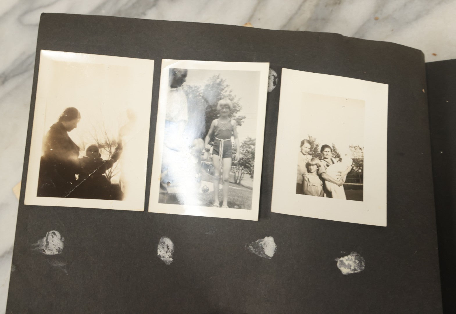 Lot 138 - Antique Brown Photo Album With Mostly Real Photo Postcards R.P.P.C. And Cyanotypes, Including First Communion Photos And More (All Pages Pictured)