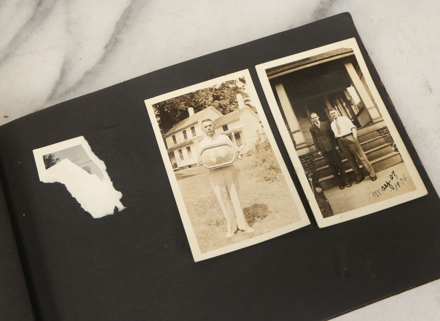 Lot 138 - Antique Brown Photo Album With Mostly Real Photo Postcards R.P.P.C. And Cyanotypes, Including First Communion Photos And More (All Pages Pictured)