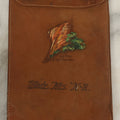 Lot 139 - Antique Leather School Days Wallet Document Case, Souvenir Of The White Mountains, New Hampshire, Old Man In The Mountain, Note Tear Near Button