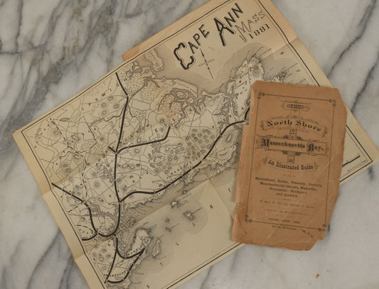 Lot 149 - "The North Shore Of Massachusetts Bay, An Illustrated Guide" Antique Booklet By Benjamin D. Hill And Winfield s Nevins With Fold Out Map, Includes Information About Salem, Witch Trials, Published 1892, Note Poor Condition