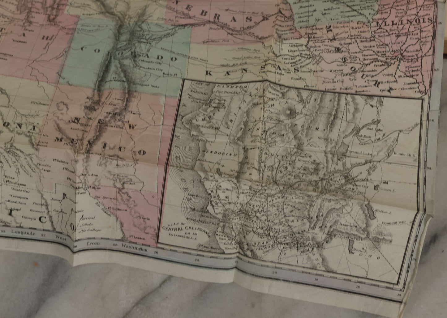 Lot 154 - "Across The Continent: A Summer's Journey To The Rocky Mountains, The Mormons, And The Pacific States" Antique Book By Samuel Bowles, With Fold Out Map, Samuel Bowles & Company Publisher, Springfield, Massachusetts, 1866