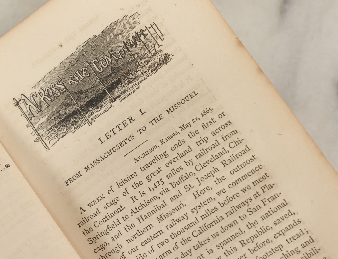 Lot 154 - "Across The Continent: A Summer's Journey To The Rocky Mountains, The Mormons, And The Pacific States" Antique Book By Samuel Bowles, With Fold Out Map, Samuel Bowles & Company Publisher, Springfield, Massachusetts, 1866