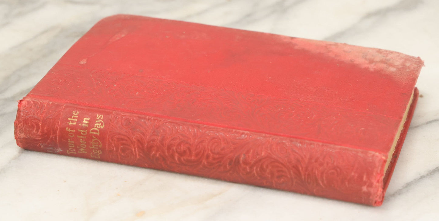 Lot 155 - "The Tour Of The World In Eighty Days" Antique Book By Jules Verne, International Book Company Publisher, New York, Early 20th Century