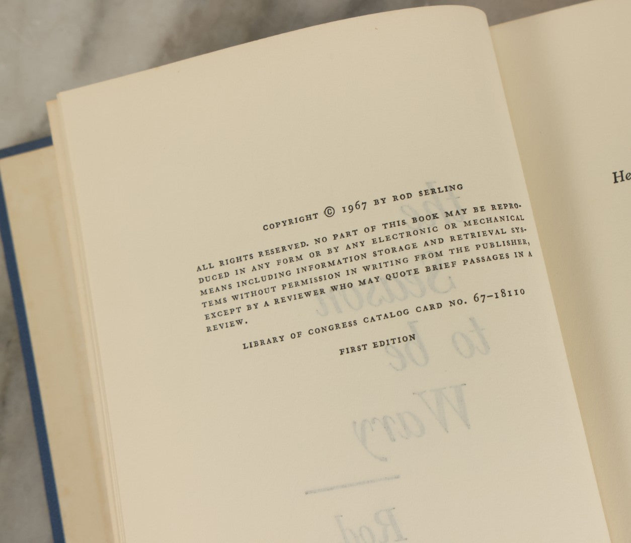 Lot 161 - "The Season To Be Wary" Vintage Book By Rod Serling, First Edition, Little, Brown And Company Publishers, Boston / Toronto, 1967