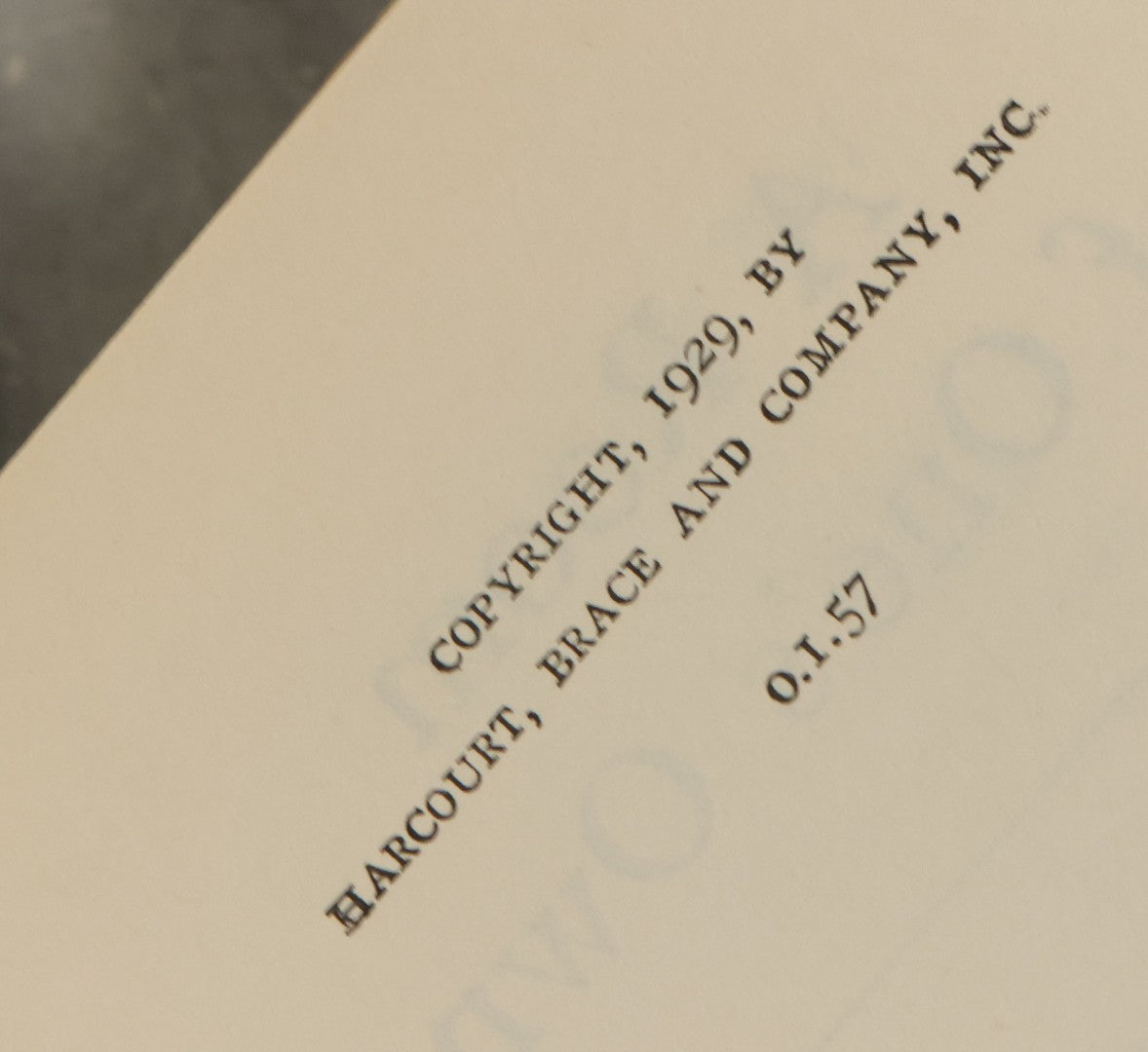 Lot 163 - "A Room Of One's Own" Vintage Book By Virginia Woolf, Harcourt, Brace, And Company Publishers, New York, 1957 Edition