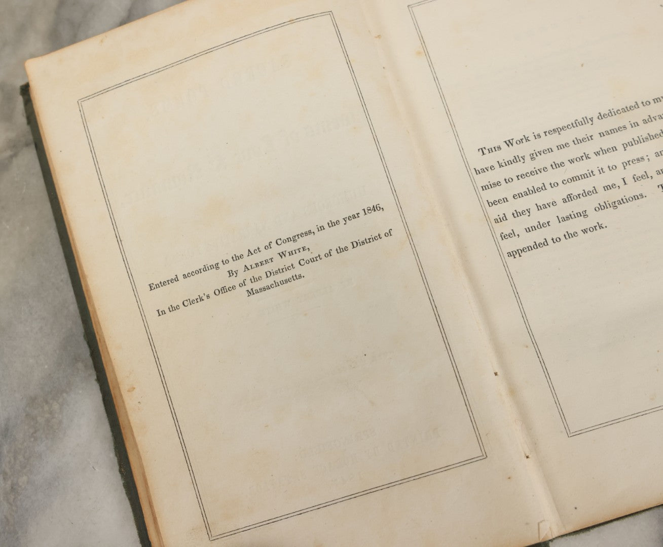 Lot 168 - "Sacred Poems, Poems Of Love & Romance, Humorous And Narrative Poems" Antique Poetry Book By Albert White, M.D., Printed By Horace S. Taylor, Springfield, 1847
