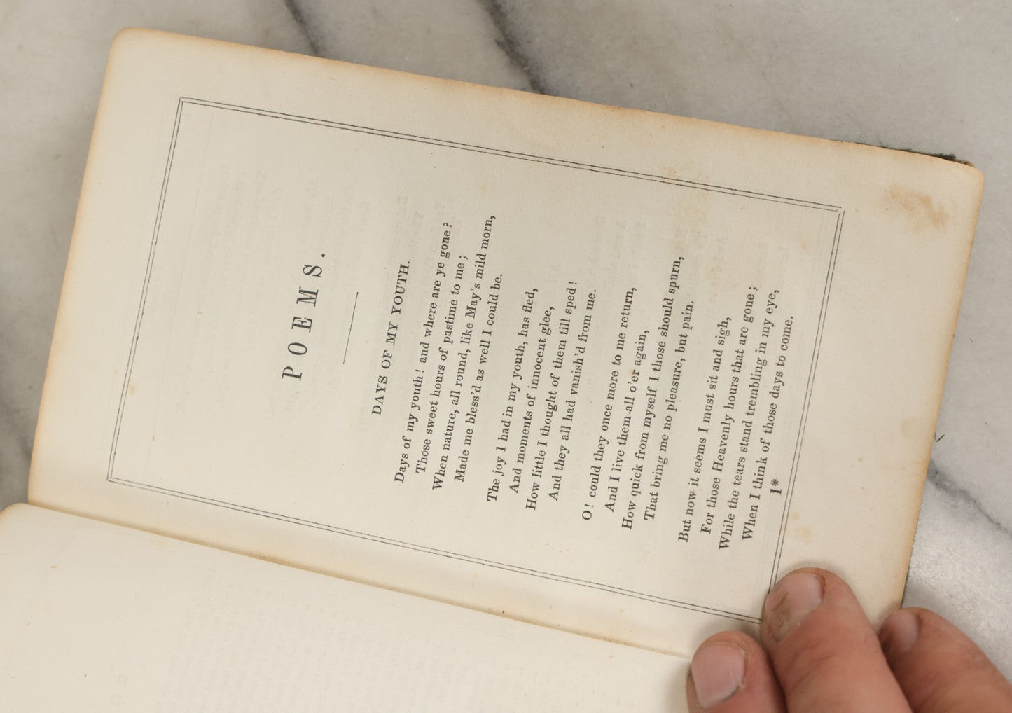 Lot 168 - "Sacred Poems, Poems Of Love & Romance, Humorous And Narrative Poems" Antique Poetry Book By Albert White, M.D., Printed By Horace S. Taylor, Springfield, 1847