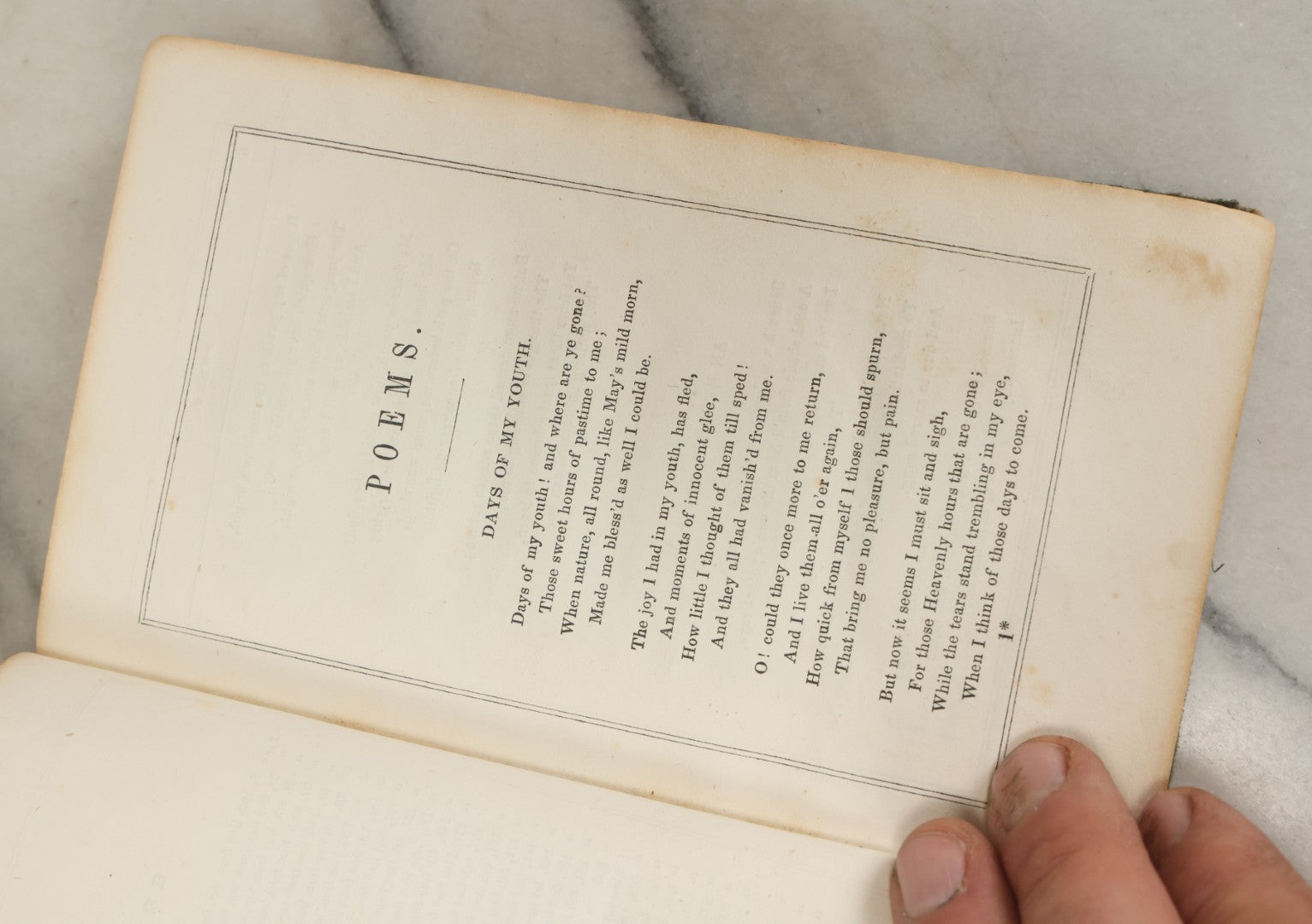 Lot 168 - "Sacred Poems, Poems Of Love & Romance, Humorous And Narrative Poems" Antique Poetry Book By Albert White, M.D., Printed By Horace S. Taylor, Springfield, 1847