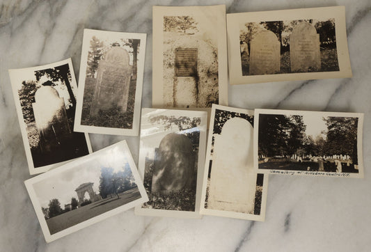 Lot 172 - Grouping Of Eight Snapshot Photographs Of Gravestones, Cemeteries, Etc., Likely In And Around New England