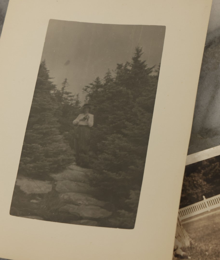 Lot 173 - Grouping Of 20+ Vintage And Antique Snapshot Photographs Including Boy With Baseball Bat, Boy With Bugle, Boy With Plane, Boy Riding Bike, Old Man In Stovepipe Hat, Etc.