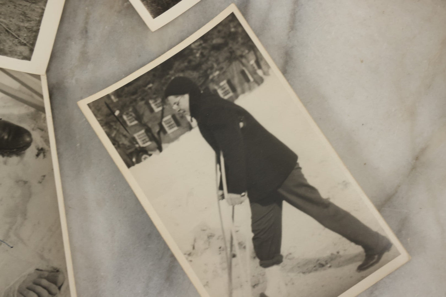 Lot 173 - Grouping Of 20+ Vintage And Antique Snapshot Photographs Including Boy With Baseball Bat, Boy With Bugle, Boy With Plane, Boy Riding Bike, Old Man In Stovepipe Hat, Etc.