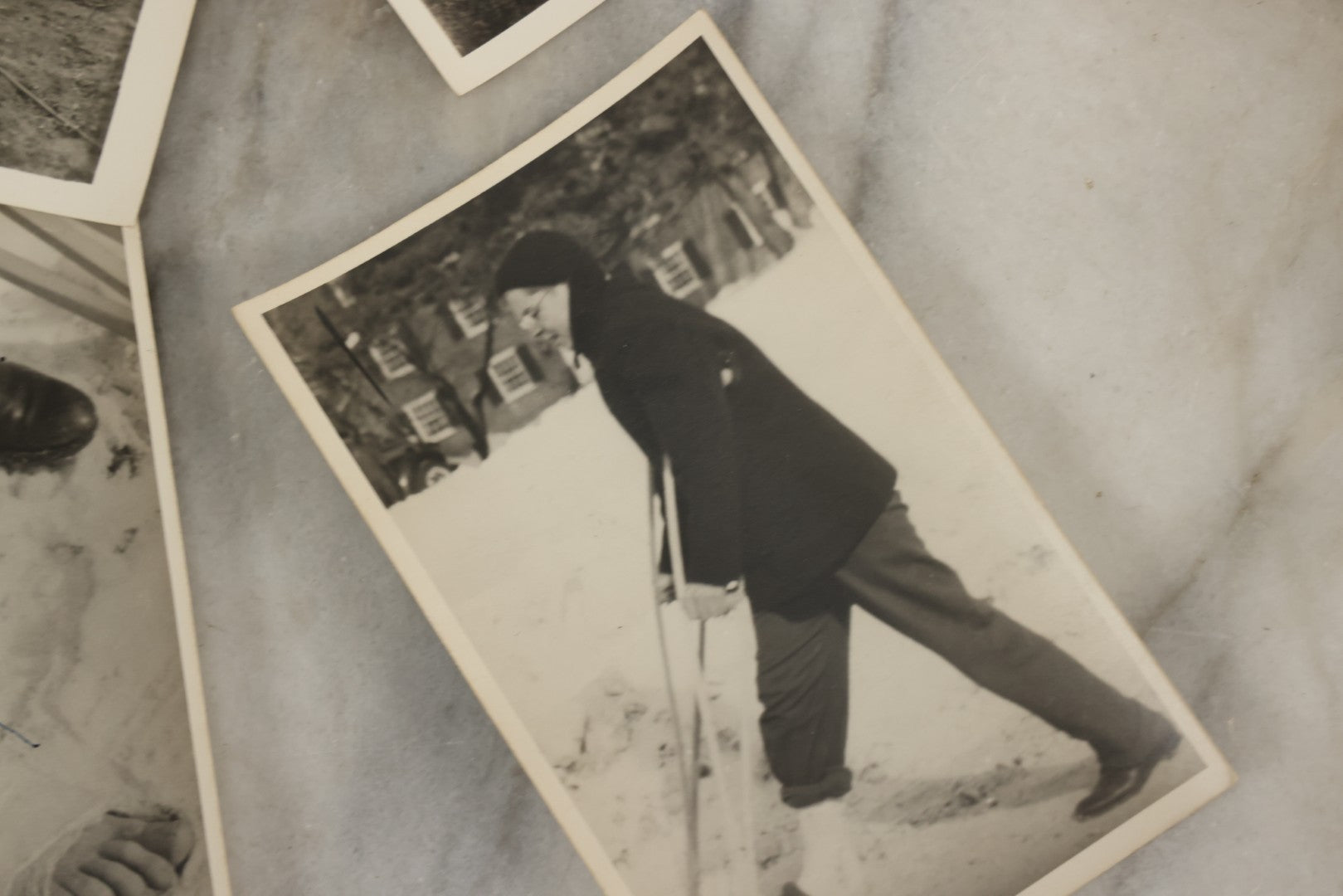 Lot 173 - Grouping Of 20+ Vintage And Antique Snapshot Photographs Including Boy With Baseball Bat, Boy With Bugle, Boy With Plane, Boy Riding Bike, Old Man In Stovepipe Hat, Etc.