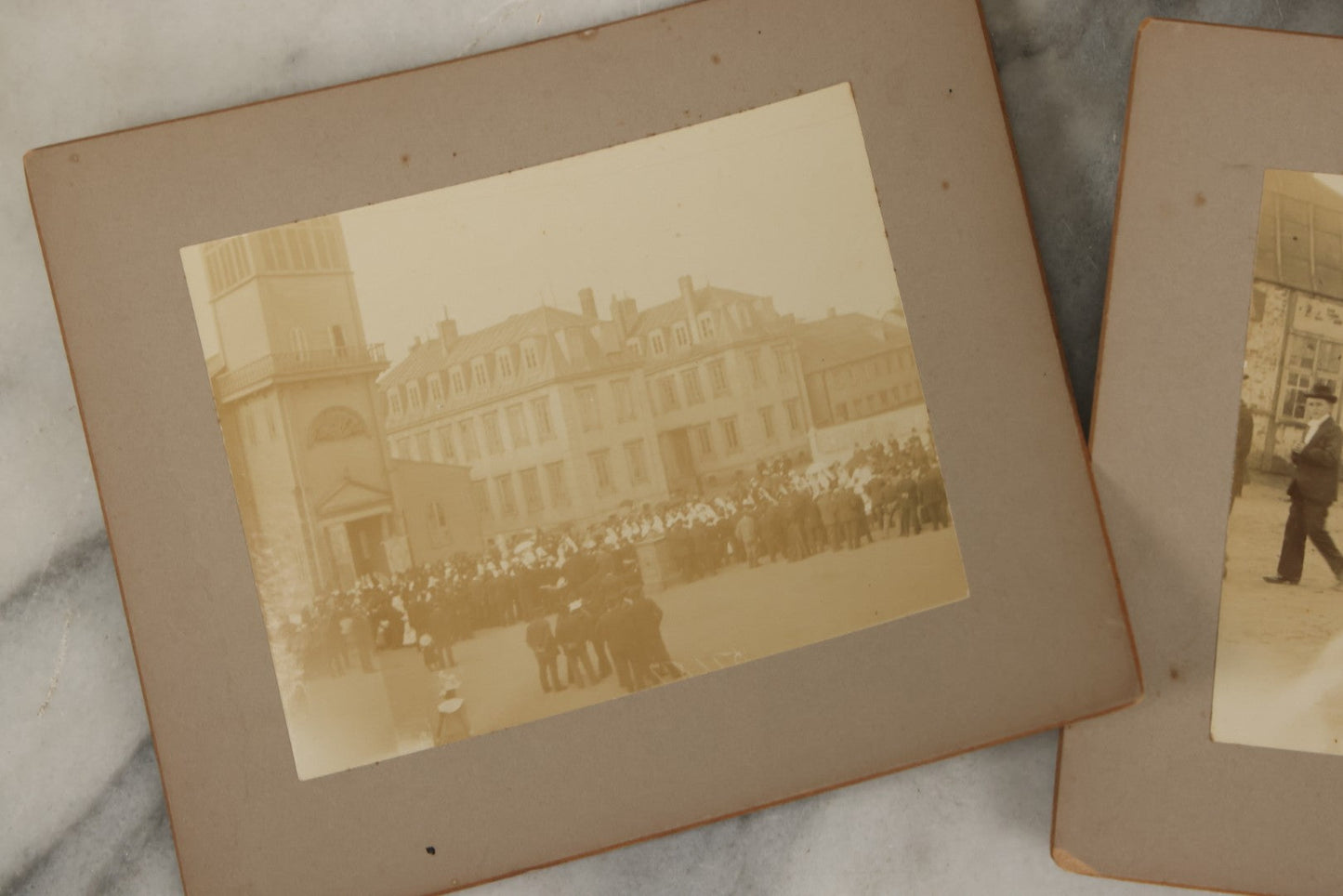 Lot 175 - Grouping Of Six Antique Boarded Photographs Of The Streets, People, Buildings, And Festivals Of Saint Pierre And Miquelon (French Territory Near Newfoundland, Canada)