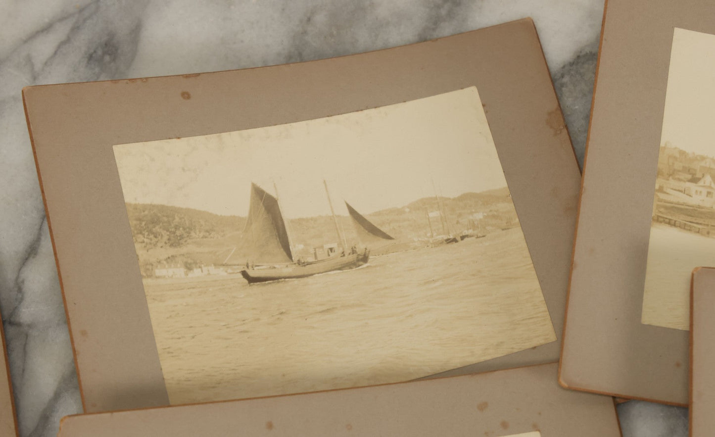 Lot 176 - Grouping Of Eleven Antique Board Photographs Of The Coast, Ships, Fishing Industry, Geography, And More, Of Saint Pierre And Miquelon (French Territory Near Newfoundland, Canada)