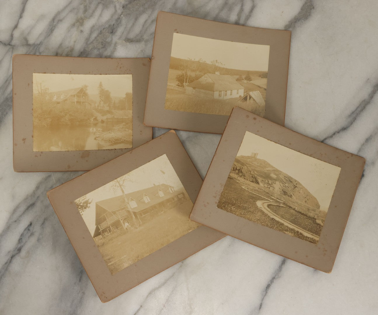 Lot 177 - Grouping Of Four Antique Boarded Photographs Of Houses, Cabins, Etc., In And Around Saint Pierre And Miquelon (French Territory Near Newfoundland, Canada)