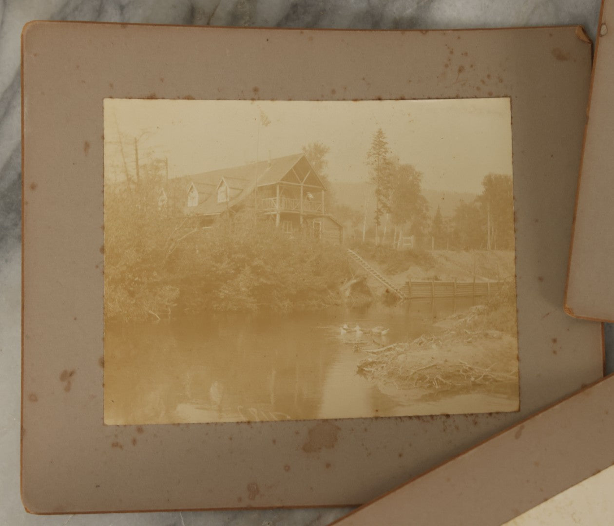 Lot 177 - Grouping Of Four Antique Boarded Photographs Of Houses, Cabins, Etc., In And Around Saint Pierre And Miquelon (French Territory Near Newfoundland, Canada)