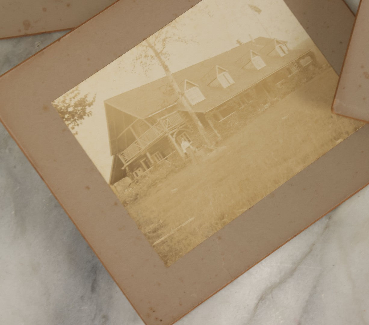Lot 177 - Grouping Of Four Antique Boarded Photographs Of Houses, Cabins, Etc., In And Around Saint Pierre And Miquelon (French Territory Near Newfoundland, Canada)