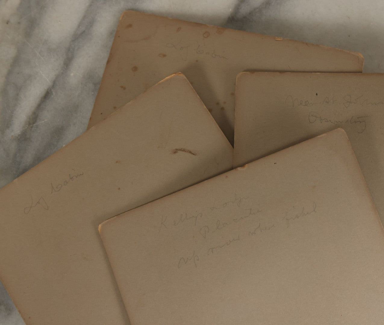 Lot 177 - Grouping Of Four Antique Boarded Photographs Of Houses, Cabins, Etc., In And Around Saint Pierre And Miquelon (French Territory Near Newfoundland, Canada)