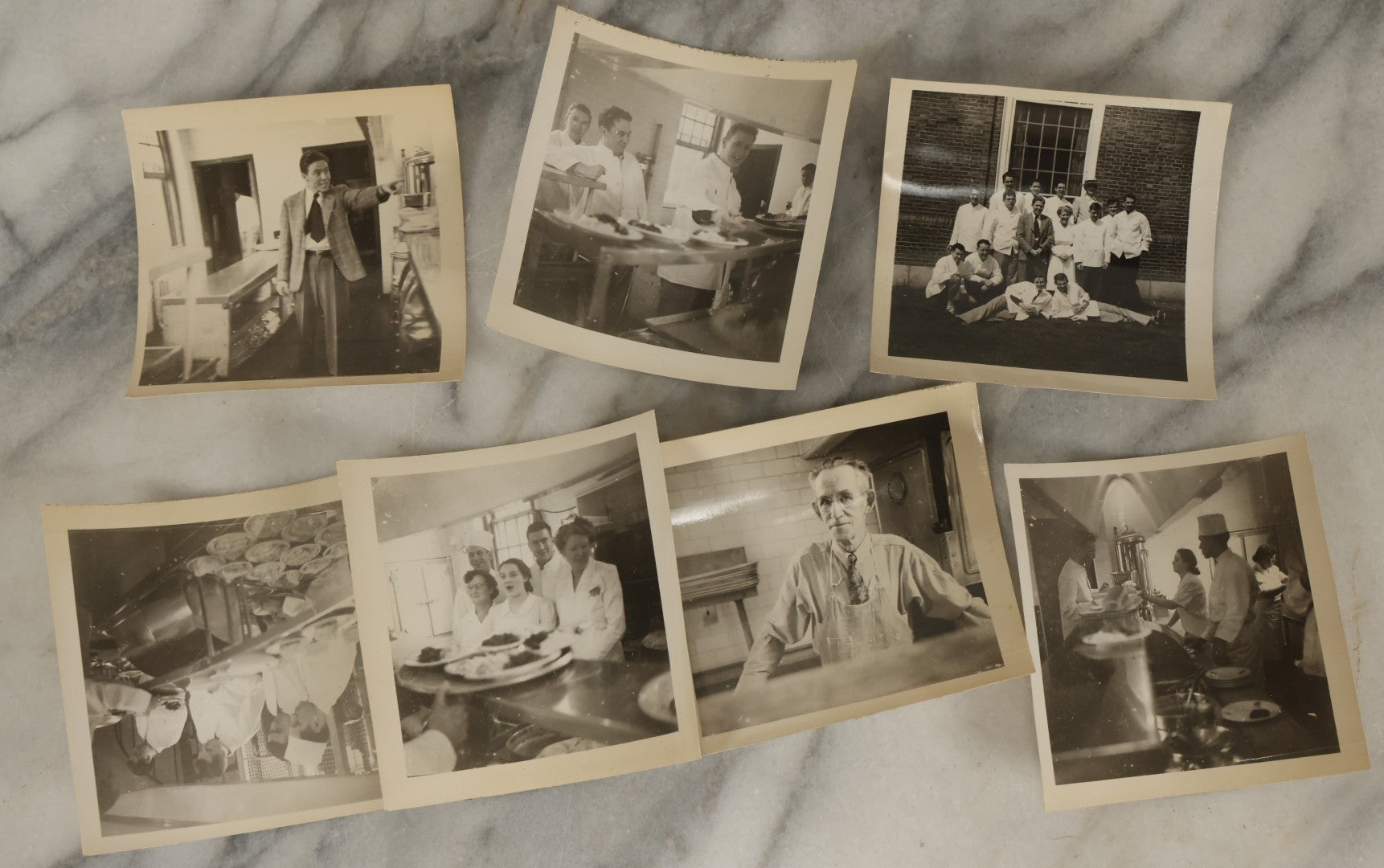 Lot 179 - Grouping Of Seven Vintage Snapshot Photographs Of Cooks And Kitchen Staff, Likely At Dartmouth College, New Hampshire, Circa 1940s