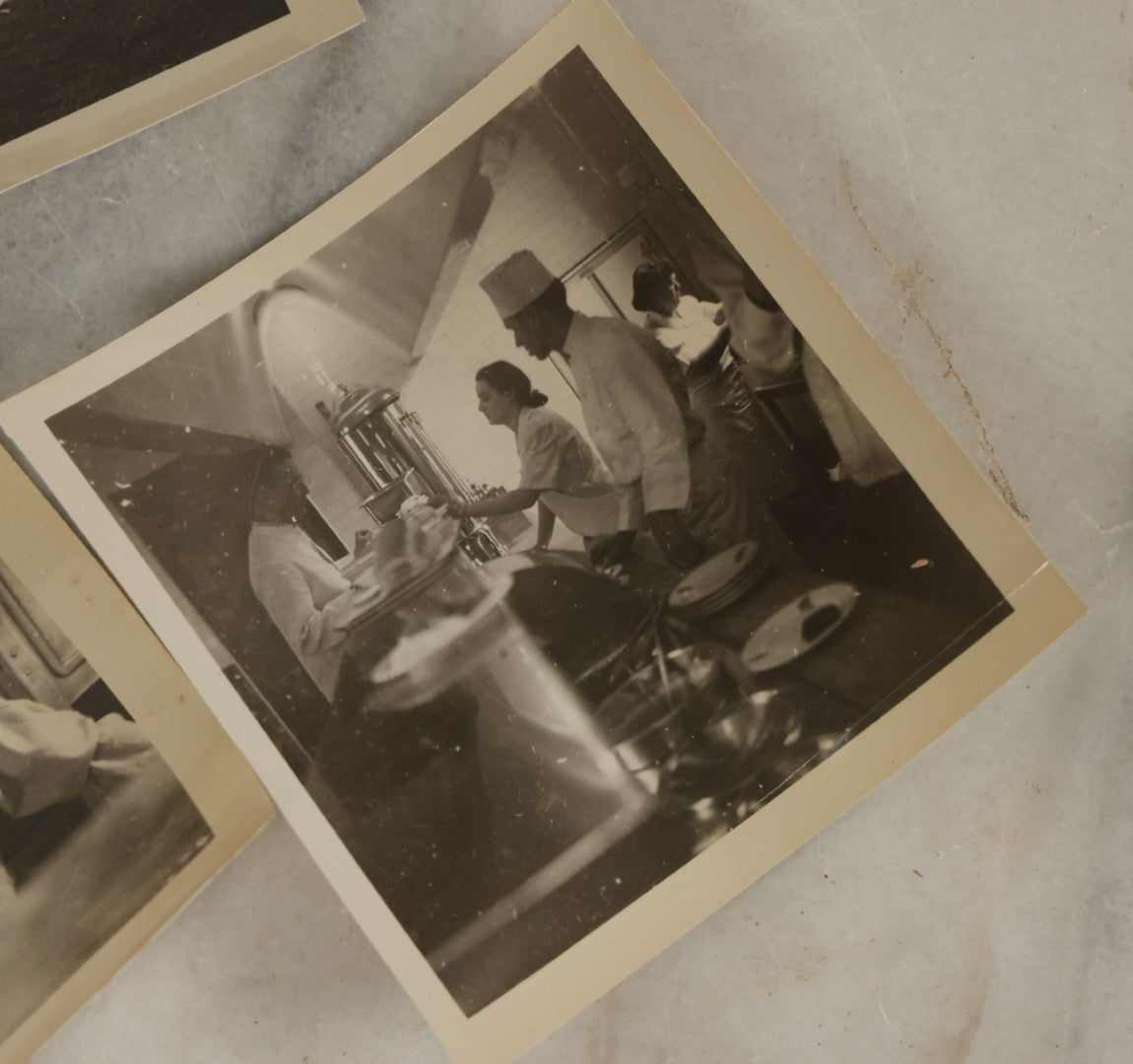 Lot 179 - Grouping Of Seven Vintage Snapshot Photographs Of Cooks And Kitchen Staff, Likely At Dartmouth College, New Hampshire, Circa 1940s